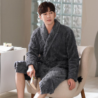 权小威 睡袍男秋冬季加厚睡衣加绒保暖浴衣舒适男士浴袍春秋