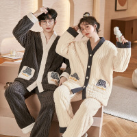 权小威 情侣睡衣女秋冬款加厚加绒保暖冬天季青年男士家居服