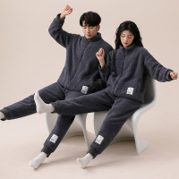 权小威 情侣睡衣女秋冬款加厚加绒男冬季保暖外穿家居服套装