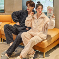 权小威 睡衣女款冬季2022年新款保暖情侣套装大码男士家居服