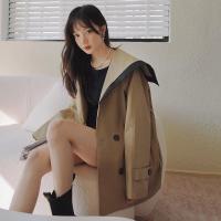 权小威 设计感小众领短款风衣外套女2023春季新款休闲百搭上衣潮