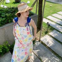 权小威 2023夏季新款海边度假连衣裙印花百搭宽松吊带裙