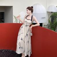 权小威 新款夏季复古国风挂脖连衣裙雅气质高级感质吊带裙