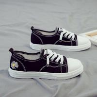 权小威 2023夏季小雏菊帆布鞋女学生新款小白鞋百搭布鞋韩版泫雅潮鞋