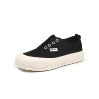 权小威 2023夏新款透气帆布鞋女潮火韩版板鞋两穿一脚蹬厚底渔夫鞋