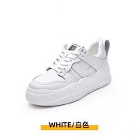 权小威 小白鞋女2023春季新款女鞋单鞋软皮女内增高运动休闲鞋厚底鞋