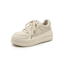 权小威 2023春季新款厚底小白鞋时尚运动休闲板鞋系带增高单鞋潮