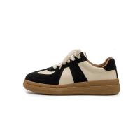 权小威 厚底板鞋2023春夏款拼色德训鞋女厚底小白鞋经典休闲运动鞋