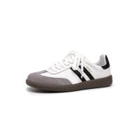 权小威 女2023春夏新款羊皮内里轻便透气小白鞋皮平底单鞋