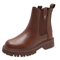 权小威 复古马丁靴女秋冬2023新款网红弹力靴中烟筒马丁鞋切尔西靴子