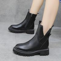 权小威 抖音2023年秋季新款复古英伦风马丁靴弹力松紧靴切尔西靴子烟筒靴