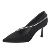 权小威 鞋子女秋冬2023新款高跟鞋女尖头细跟单鞋性感气质配裙子女鞋水钻