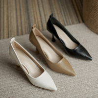 权小威 高跟鞋女2023年新款网红尖头细跟单鞋女黑色职业正装时尚百搭女鞋