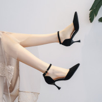 权小威 高跟鞋女细跟设计感小众气质百搭法式5cm学生十八岁黑色职业单鞋