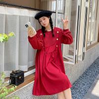 权小威 2023孕妇秋装韩版宽松气质连衣裙针织休闲中长款背带上衣