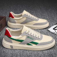 述雅男鞋2021新款夏季透气潮流百搭帆布平底板鞋运动休闲初中学生潮鞋