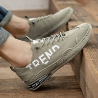 述雅帆布鞋男夏季2021新款透气一脚蹬开车防滑防臭男士低帮休闲潮鞋子