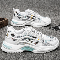 述雅夏季潮流男鞋百搭运动休闲初中生网面青少年内增高鞋ins老爹潮鞋