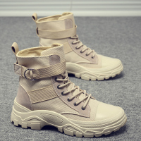 述雅男士鞋子2021新款帆布鞋男韩版潮流百搭夏季透气休闲运动高帮板鞋