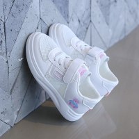 述雅女童鞋子运动鞋春夏款2021新款儿童小白鞋网鞋透气网面男童跑步鞋