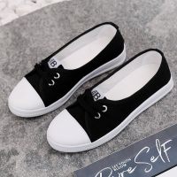 述雅网红小白鞋女2021春款浅口板鞋夏季透气帆布鞋孕妇百搭鞋子女潮鞋