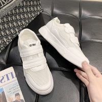 述雅2021新款春季小白鞋女百搭休闲魔术贴透气女网面鞋平底板鞋子
