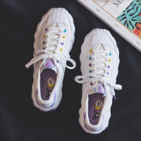 述雅春季帆布鞋女2021年新款韩版ulzzang百搭学生板鞋ins小白鞋子