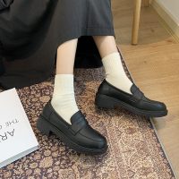 述雅小皮鞋女英伦风百搭单鞋女2021年新款学生韩版一脚蹬乐福鞋ins潮