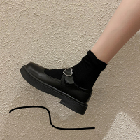 述雅小皮鞋女夏ins潮新款日系洛丽塔圆头网红英伦风玛丽珍单鞋