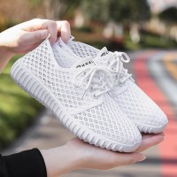 述雅网鞋女透气网面夏季镂空薄款女士平底老北京布鞋运动休闲帆布鞋子