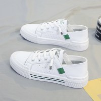 述雅女鞋子板鞋2021新款夏季休闲鞋百搭透气运动懒人平底小白鞋女