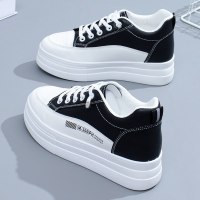 述雅小白鞋女鞋2021秋季新款百搭春秋内增高厚底板鞋白鞋秋冬学生皮面