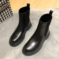 述雅马丁靴女春秋单靴2021年秋季新款英伦风切尔西靴子平底短靴瘦瘦靴