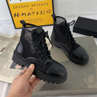 述雅马丁靴薄款女单靴2021年新款网格凉靴春款透气镂空短靴潮ins