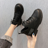 述雅白色马丁靴女春秋单靴2021年新款百搭英伦网红瘦瘦靴短靴薄款