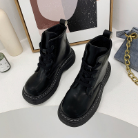 述雅马丁靴女ins潮英伦风厚底百搭2021年新款薄款短靴子春秋单靴