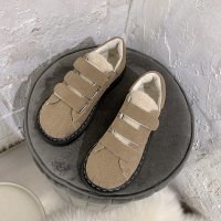 述雅沐琹鞋女加绒学生韩版百搭2021冬季新款魔术贴松糕厚底保暖毛毛鞋子