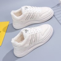 述雅沐琹小白鞋女2021冬季新款厚底百搭加绒加厚保暖秋冬二棉东北外穿鞋