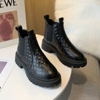 述雅沐琹厚底马丁靴女英伦风雪地靴2021年新款短靴女冬加绒加厚瘦瘦靴