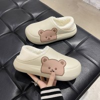 述雅沐琹棉拖鞋女冬季外穿网红ins可爱室内保暖毛毛绒包跟鞋女士冬