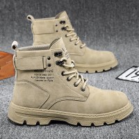 述雅凌丝马丁靴男秋冬季2021年新款高帮英伦风大黄靴工装靴男士潮流沙漠靴