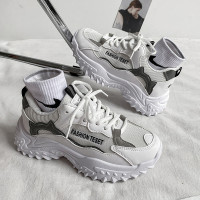 述雅老爹鞋女ins潮2022春季新款网红炸街复古欧洲站厚底显脚小运动鞋