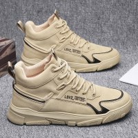 述雅马丁靴高帮冬季新款英伦风工装潮鞋男士百搭休闲大黄短靴