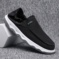 述雅帆布鞋男2022春季新款雨伞布透气懒人一脚蹬老北京布鞋潮鞋