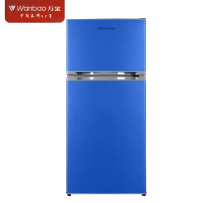 万宝(Wanbao)BCD-125WD蓝色 风冷无霜冰箱家用125升电冰箱快速储鲜低温补偿两门风冷冰箱