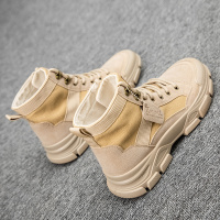 苏芈马丁靴男高帮英伦风韩版潮工装靴子沙漠百搭夏季透气中帮秋季男鞋