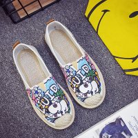 苏芈2021春夏季涂鸦帆布鞋懒人女鞋老北京布鞋手绘学生潮鞋女渔夫鞋