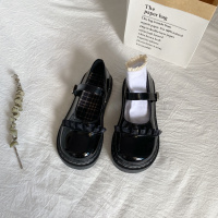 苏芈圆头小皮鞋女玛丽珍日系大头娃娃夏季一字带单鞋女平底Lolita鞋子