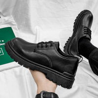 苏芈青年休闲小皮鞋男士韩版潮流帅气商务正装内增高英伦黑色秋季男鞋