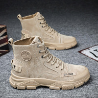 苏芈马丁靴男士夏季透气薄款高帮鞋作战术中帮工装战狼沙漠潮训皮靴子
